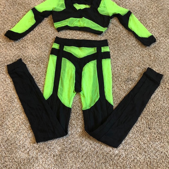 Simon Preen. Green / black Leggings Set - Picture 3 of 6